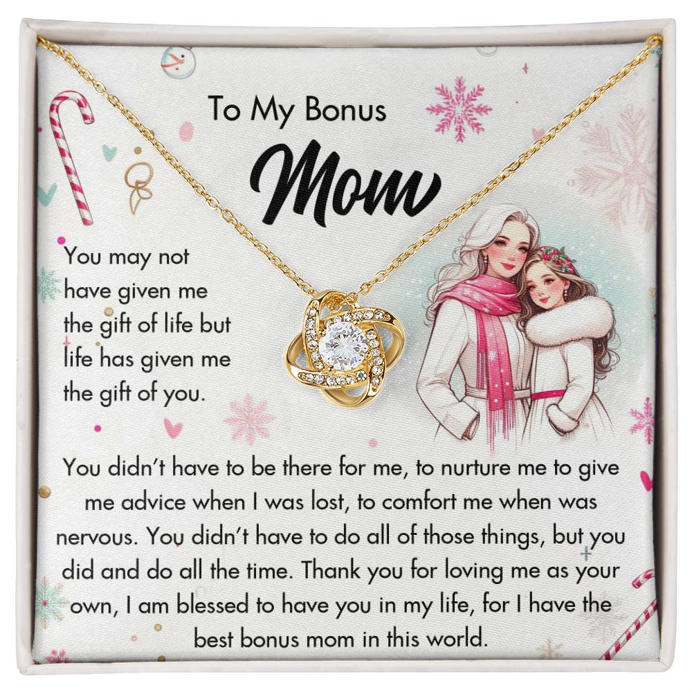 95127c Love Knot Necklace, Gift to my Mom with Beautiful Message Card