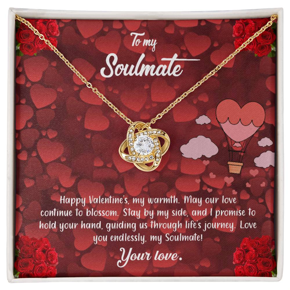 valentine-27b Love Knot Necklace, Gift to My Soulmate with Message card