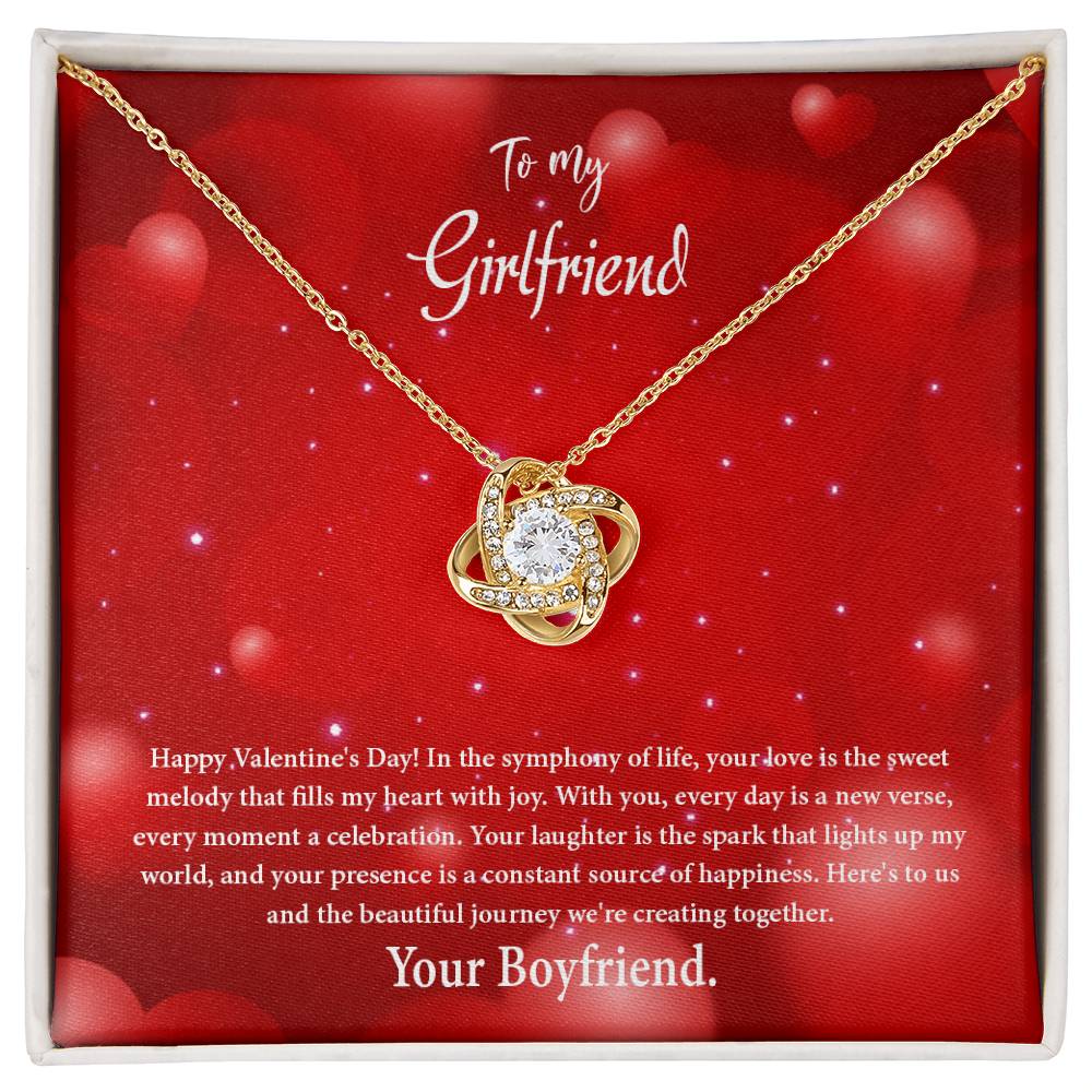 valentine-34c Love Knot Necklace, Gift to my Girlfriend with Beautiful Message Card