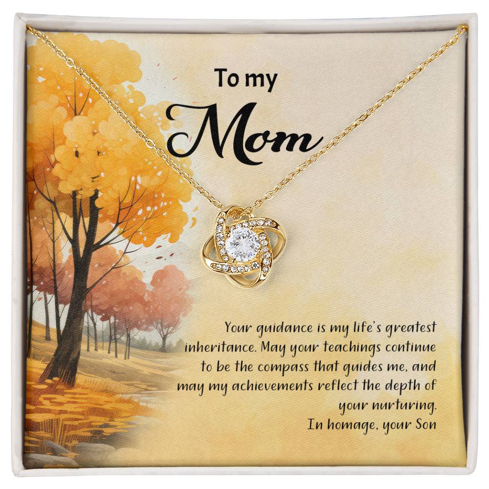 4041c Love Knot Necklace, Gift to my Mom with Beautiful Message Card