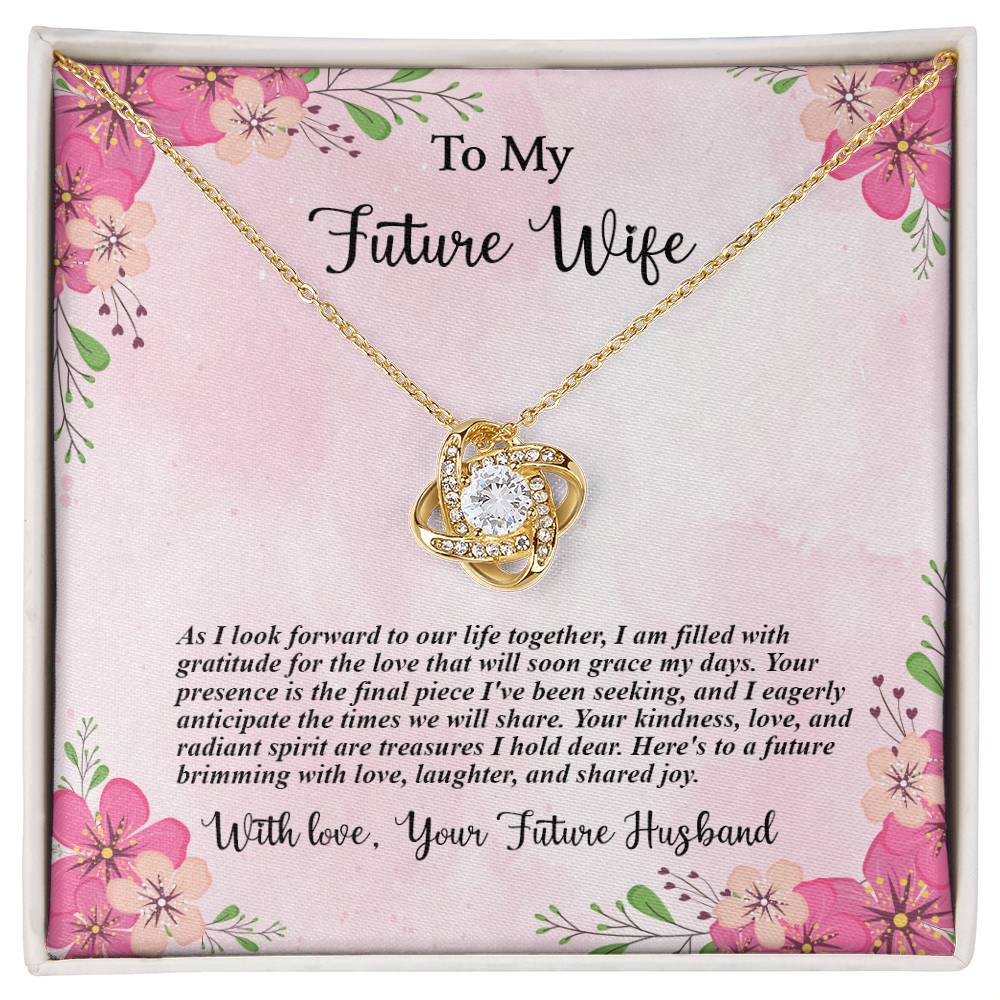 4035b Love Knot Necklace, Gift to my Future Wife with Beautiful Message Card