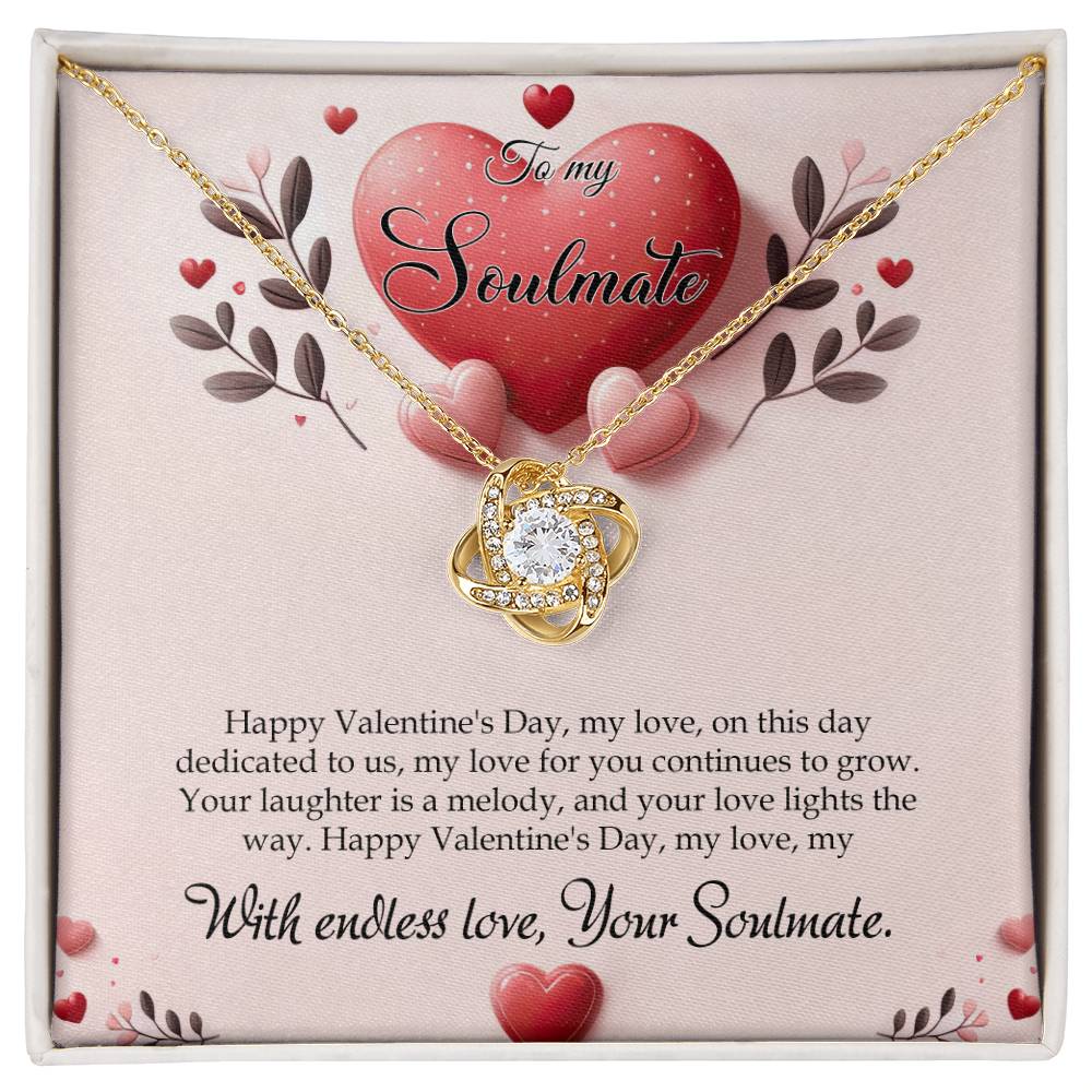 Valentine-st13b Love Knot Necklace, Gift to My Soulmate with Message card