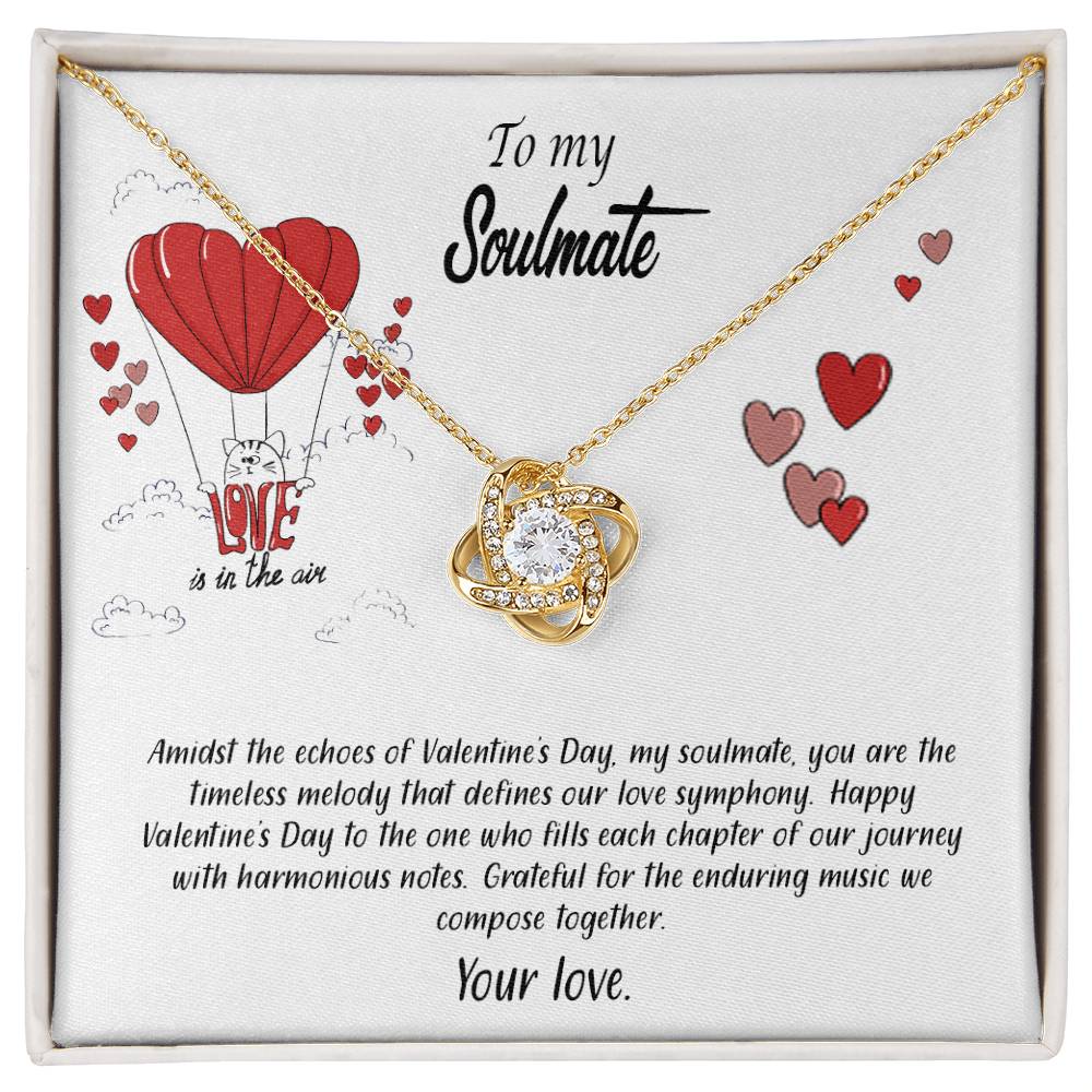 valentine-24b Love Knot Necklace, Gift to My Soulmate with Message card