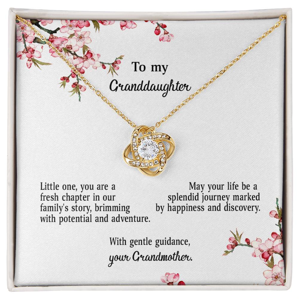 4039d Love Knot Necklace, Gift to My Granddaughter with nice Message Card