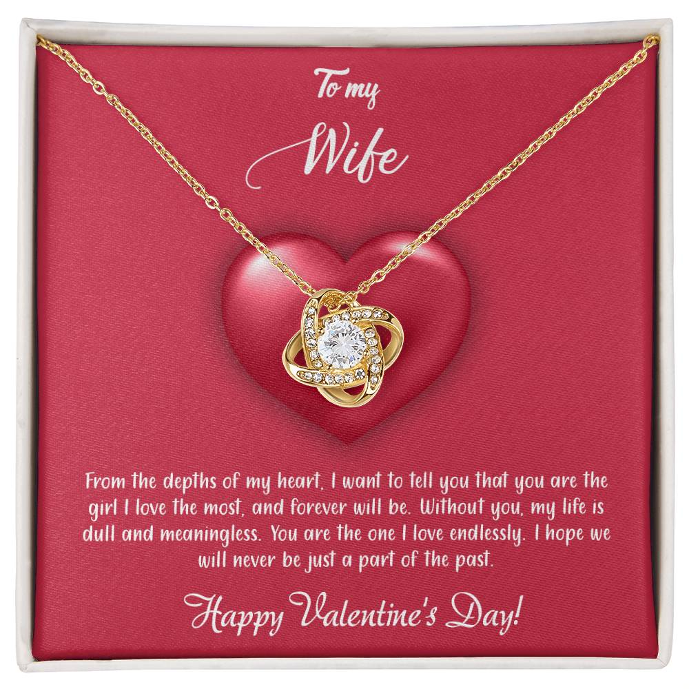 valentine-35a Love Knot Necklace, Gift to my Wife with Beautiful Message Card