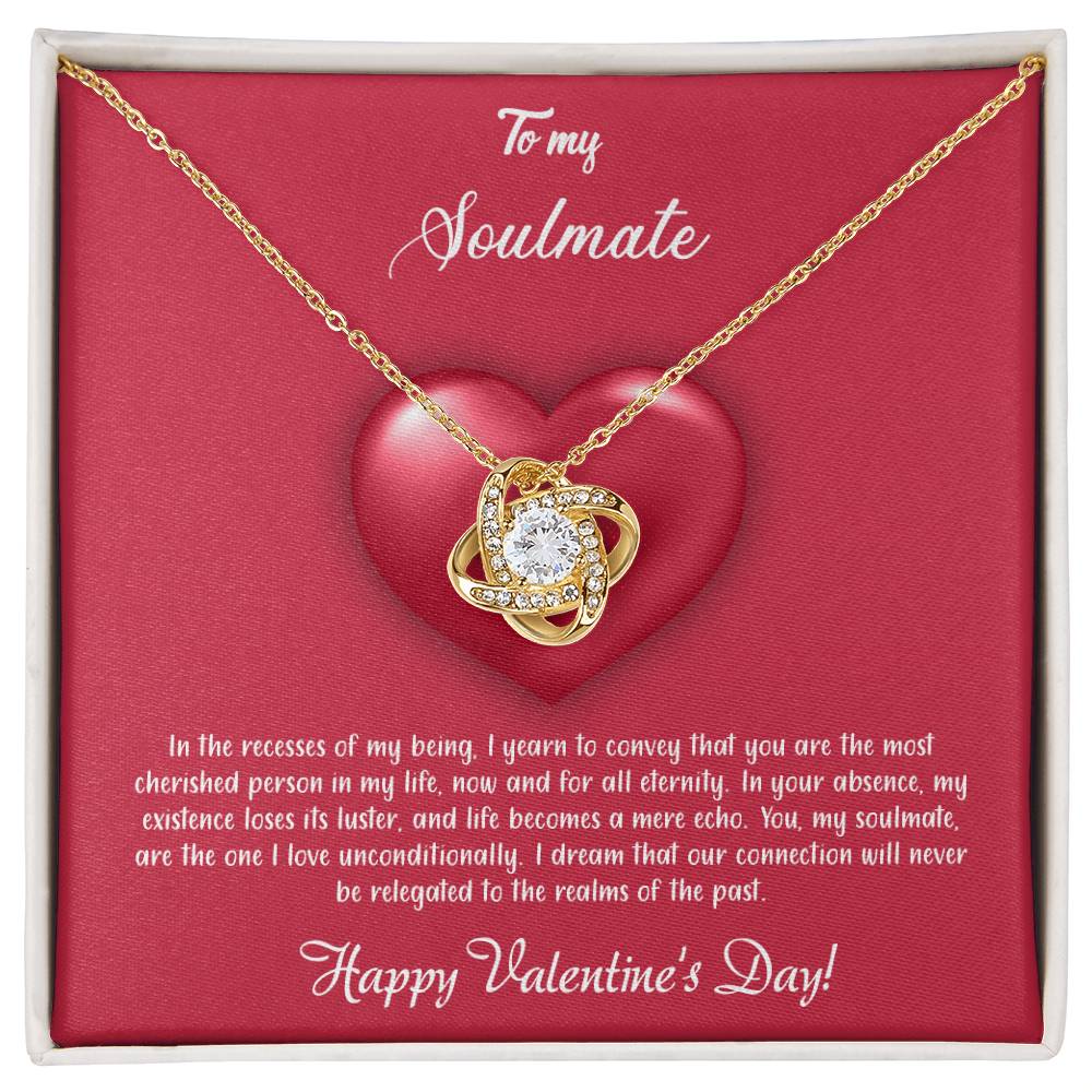 valentine-35b Love Knot Necklace, Gift to My Soulmate with Message card