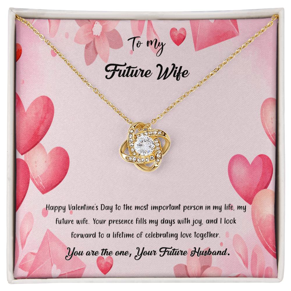 valentine-37d Love Knot Necklace, Gift to my Future Wife with Beautiful Message Card