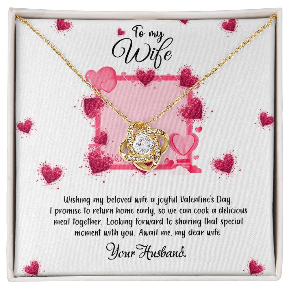 valentine-32b Love Knot Necklace, Gift to My Soulmate with Message card