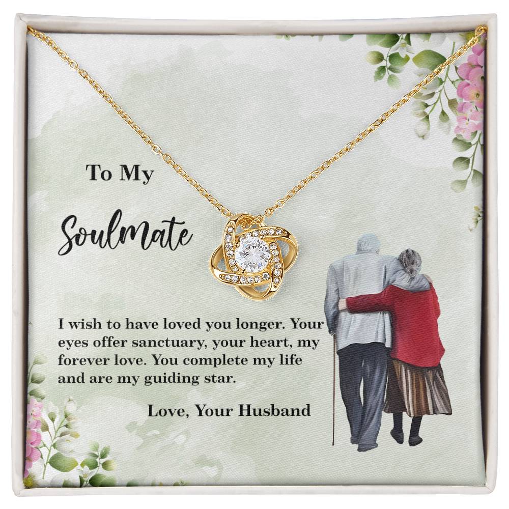 4028c Love Knot Necklace, Gift to My Soulmate with Message card