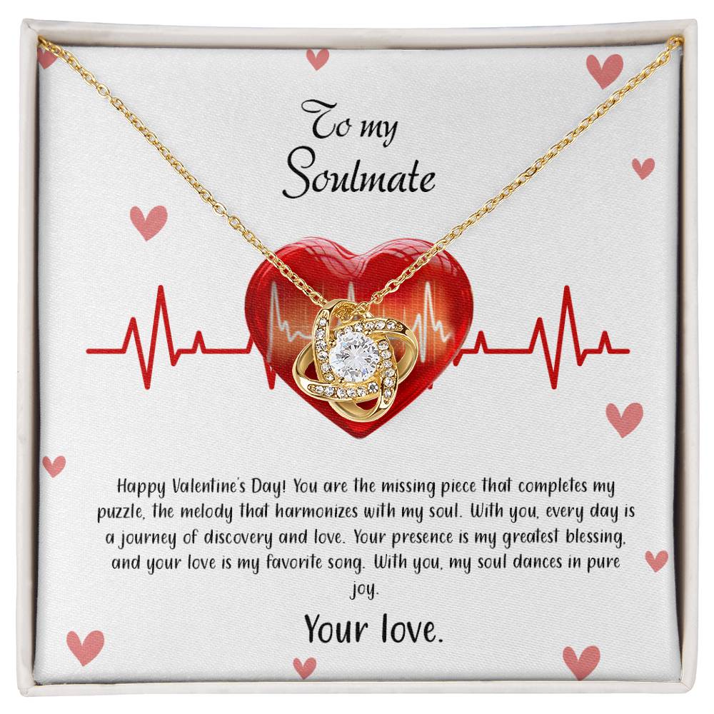 valentine-33b Love Knot Necklace, Gift to My Soulmate with Message card