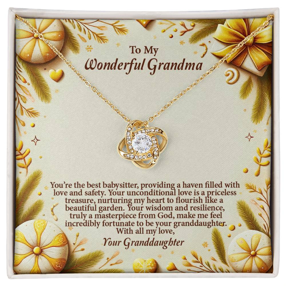 4056a Love Knot Necklace, Gift to my Grandma with Beautiful Message Card