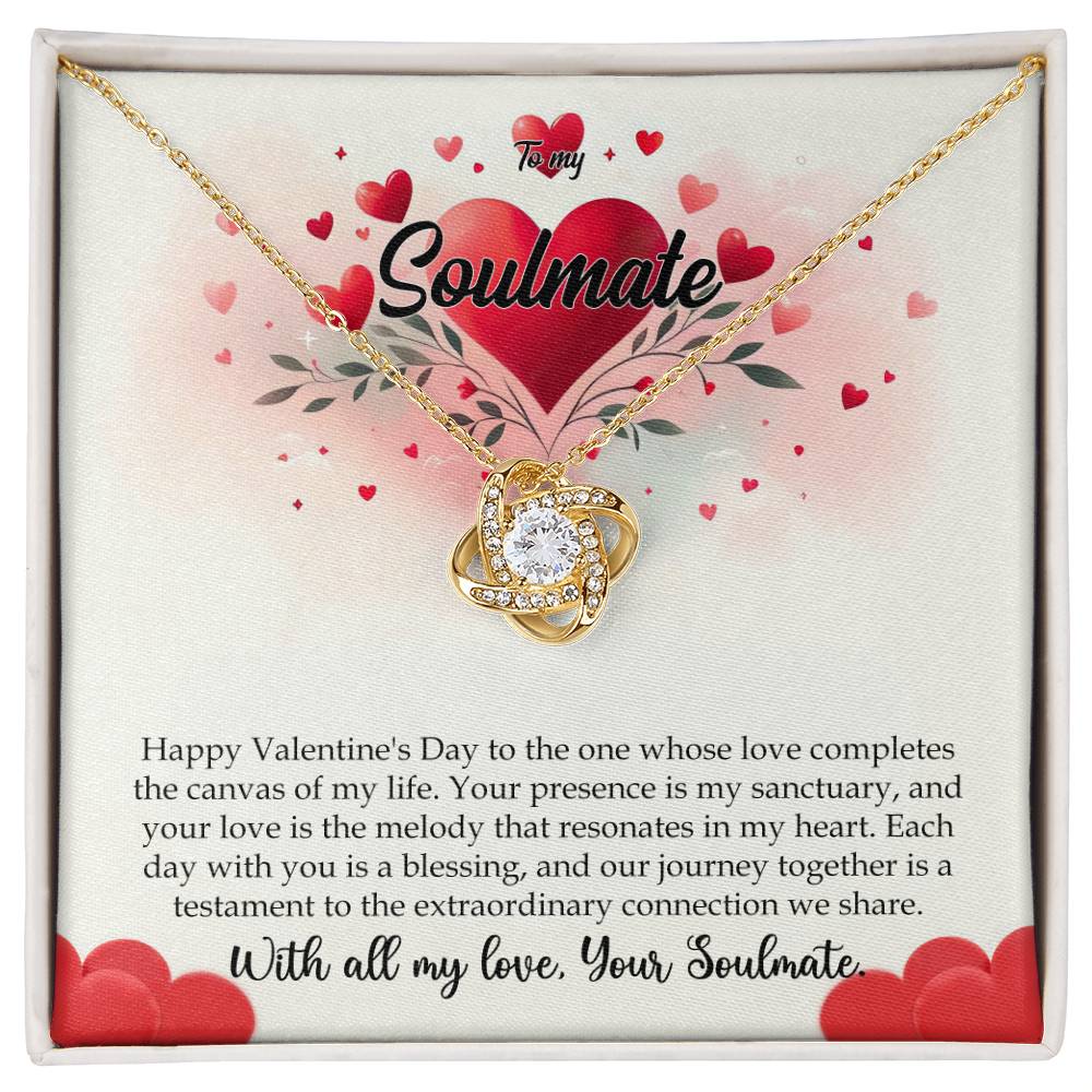 Valentine-st11b Love Knot Necklace, Gift to My Soulmate with Message card