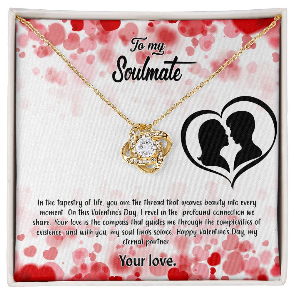 valentine-36b Love Knot Necklace, Gift to My Soulmate with Message card