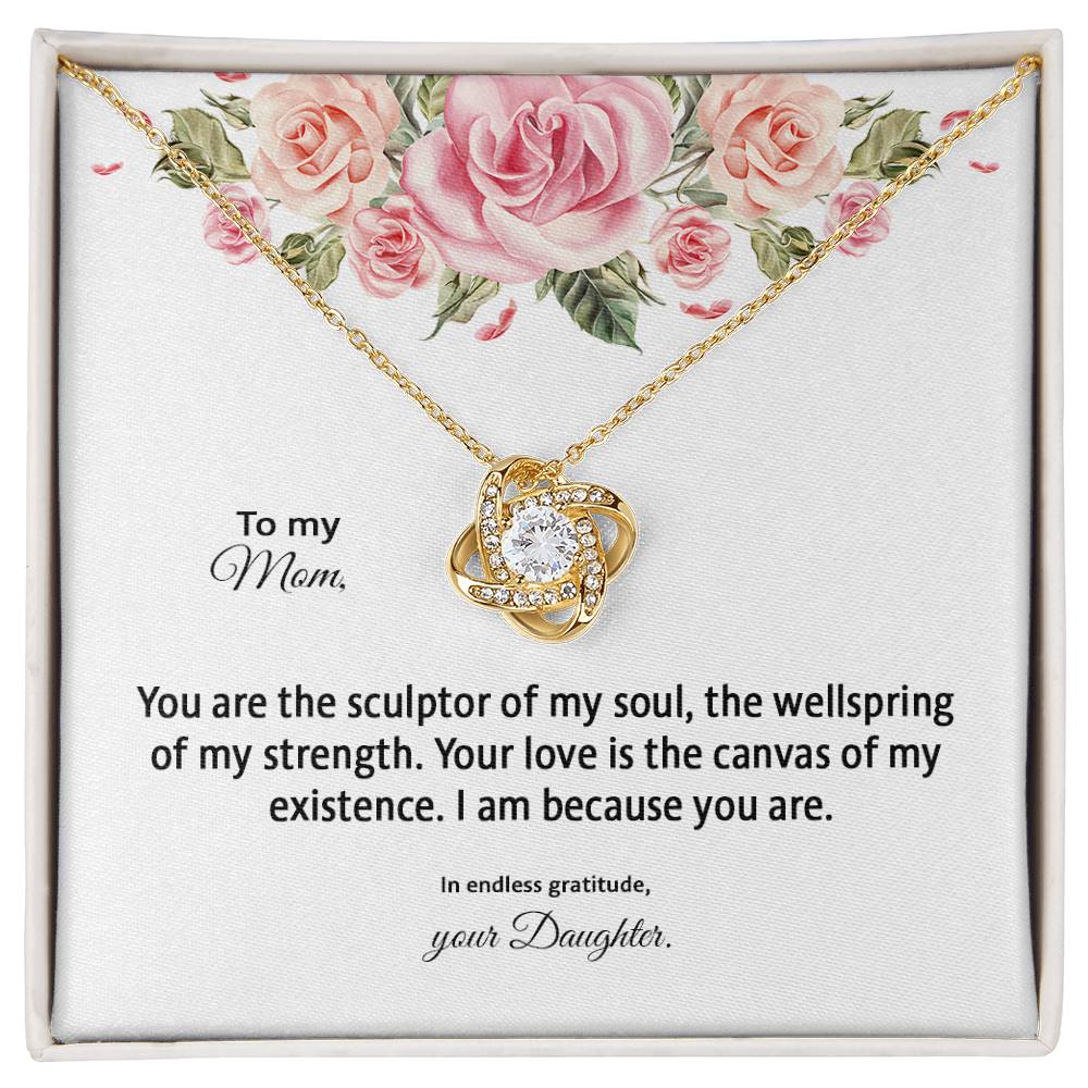 4031b Love Knot Necklace, Gift to my Mom with Beautiful Message Card