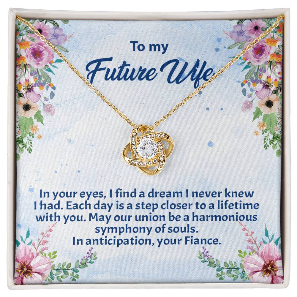 4038c Love Knot Necklace, Gift to my Future Wife with Beautiful Message Card