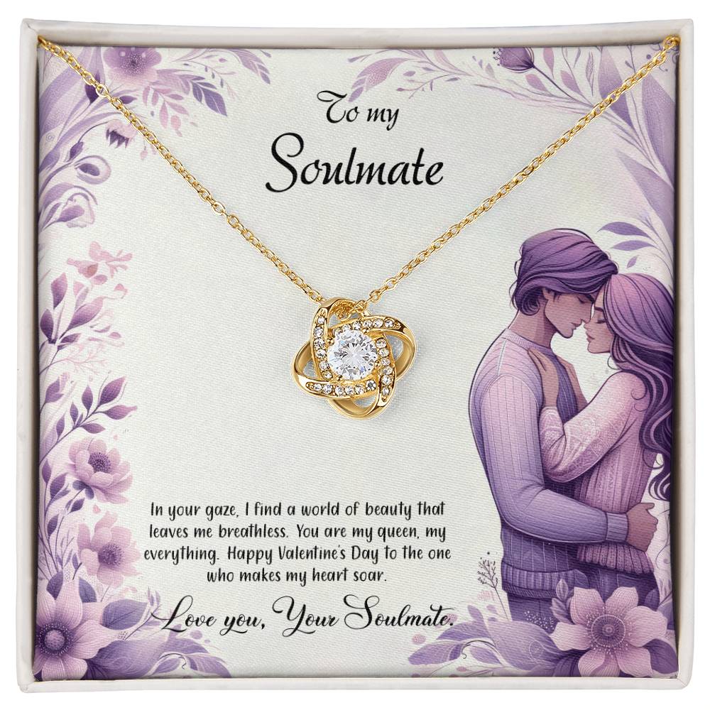 Valentine-st25b Love Knot Necklace, Gift to My Soulmate with Message card