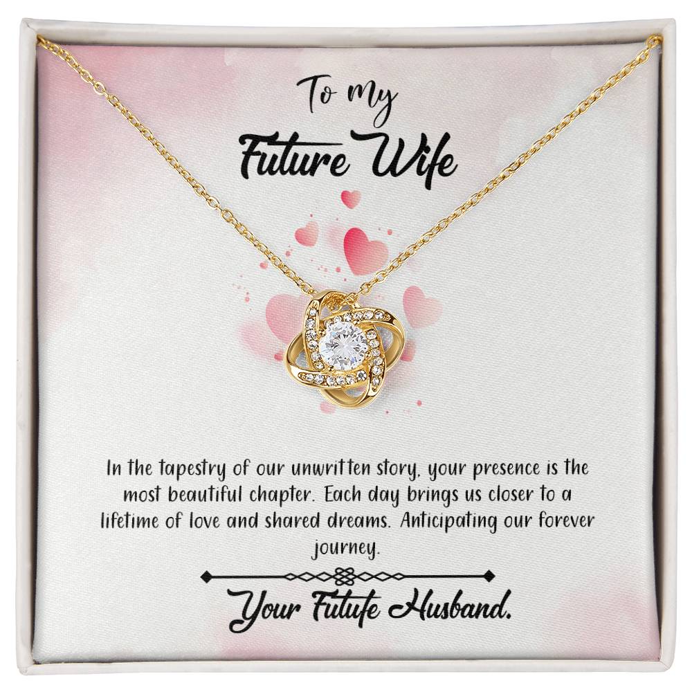 valentine-12d Love Knot Necklace, Gift to my Future Wife with Beautiful Message Card