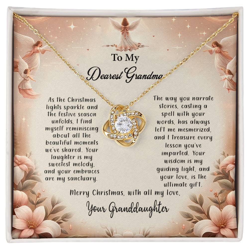 4052c Love Knot Necklace, Gift to my Grandma with Beautiful Message Card