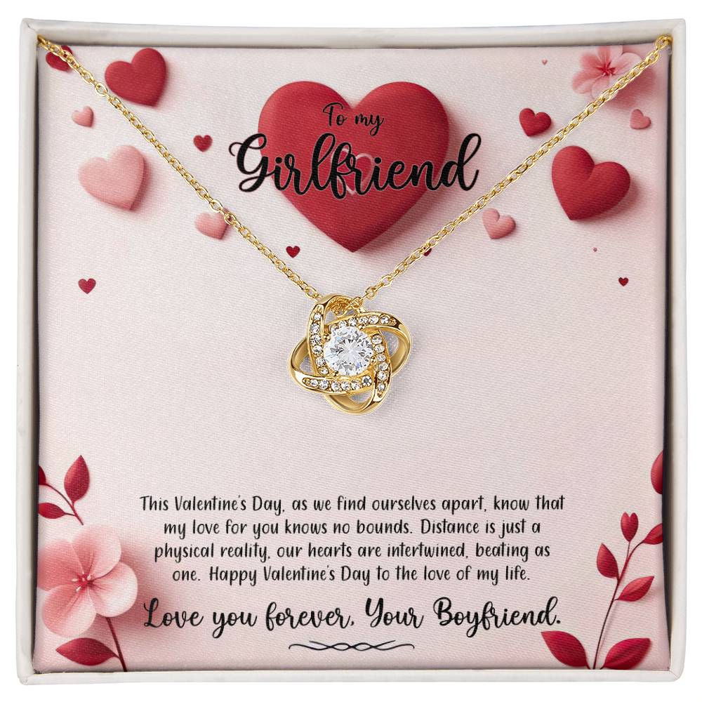 Valentine-st6c Love Knot Necklace, Gift to my Girlfriend with Beautiful Message Card