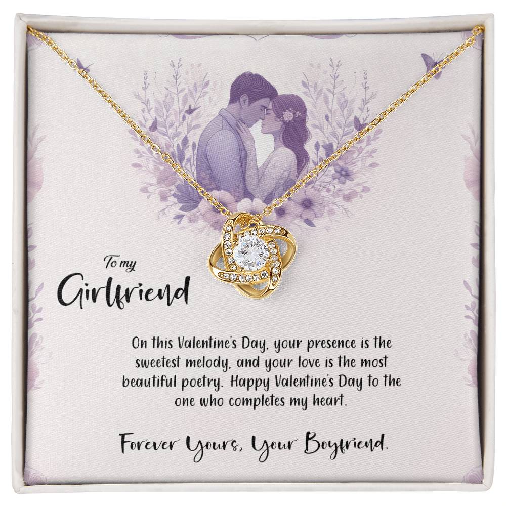 Valentine-st14c Love Knot Necklace, Gift to my Girlfriend with Beautiful Message Card