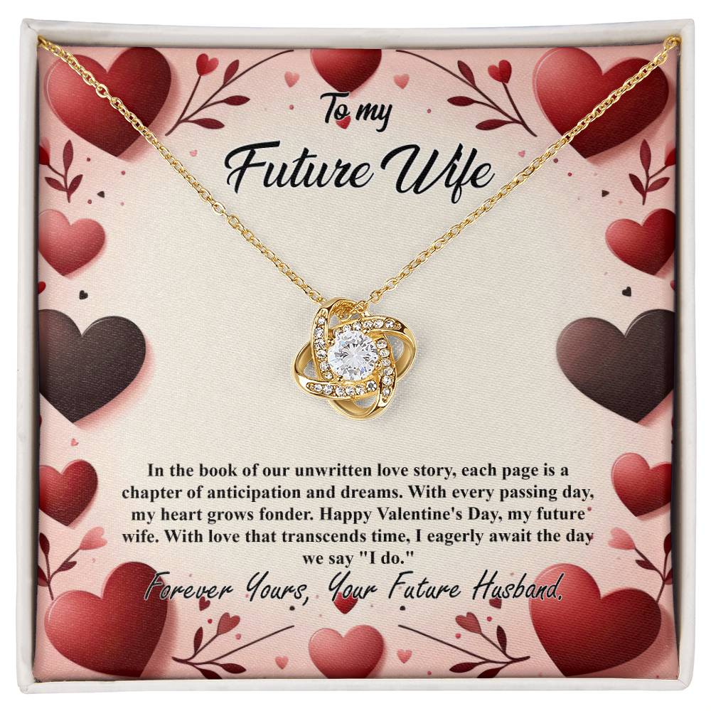 Valentine-st7d Love Knot Necklace, Gift to my Future Wife with Beautiful Message Card