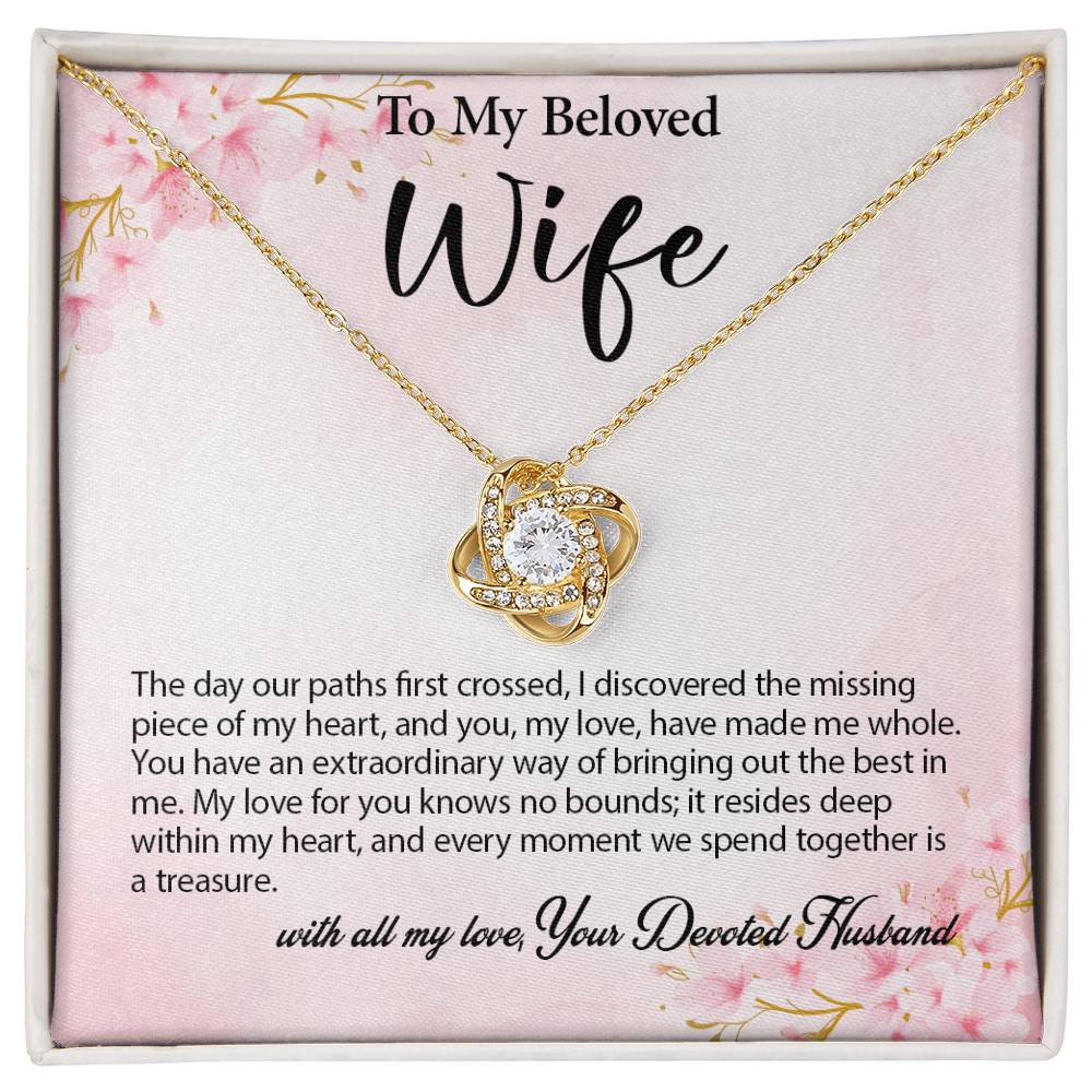 4029a Love Knot Necklace, Gift to my Wife with beautiful Message Card