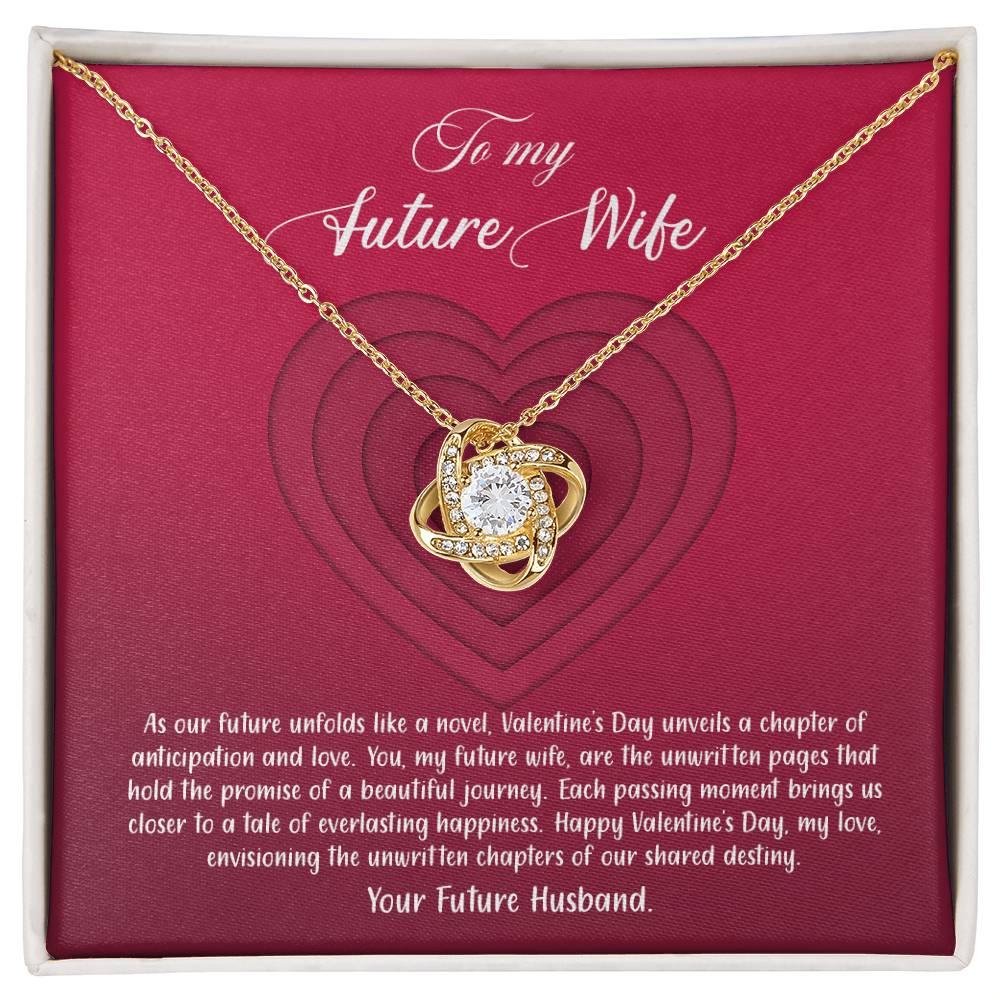 valentine-9d Love Knot Necklace, Gift to my Future Wife with Beautiful Message Card