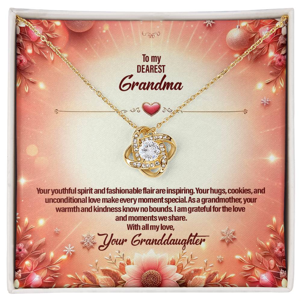 4051c Love Knot Necklace, Gift to my Grandma with Beautiful Message Card