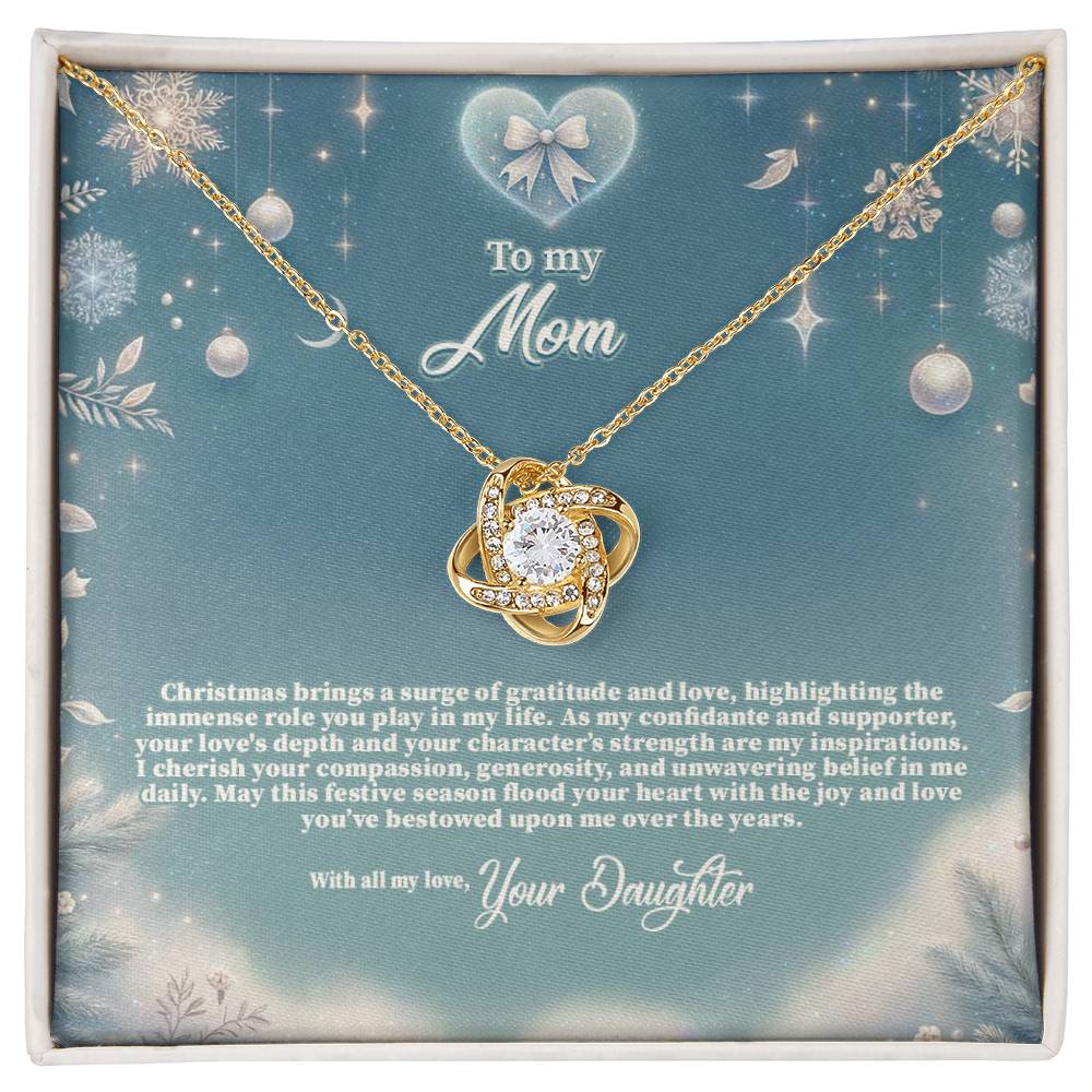 4045b Love Knot Necklace, Gift to my Mom with Beautiful Message Card