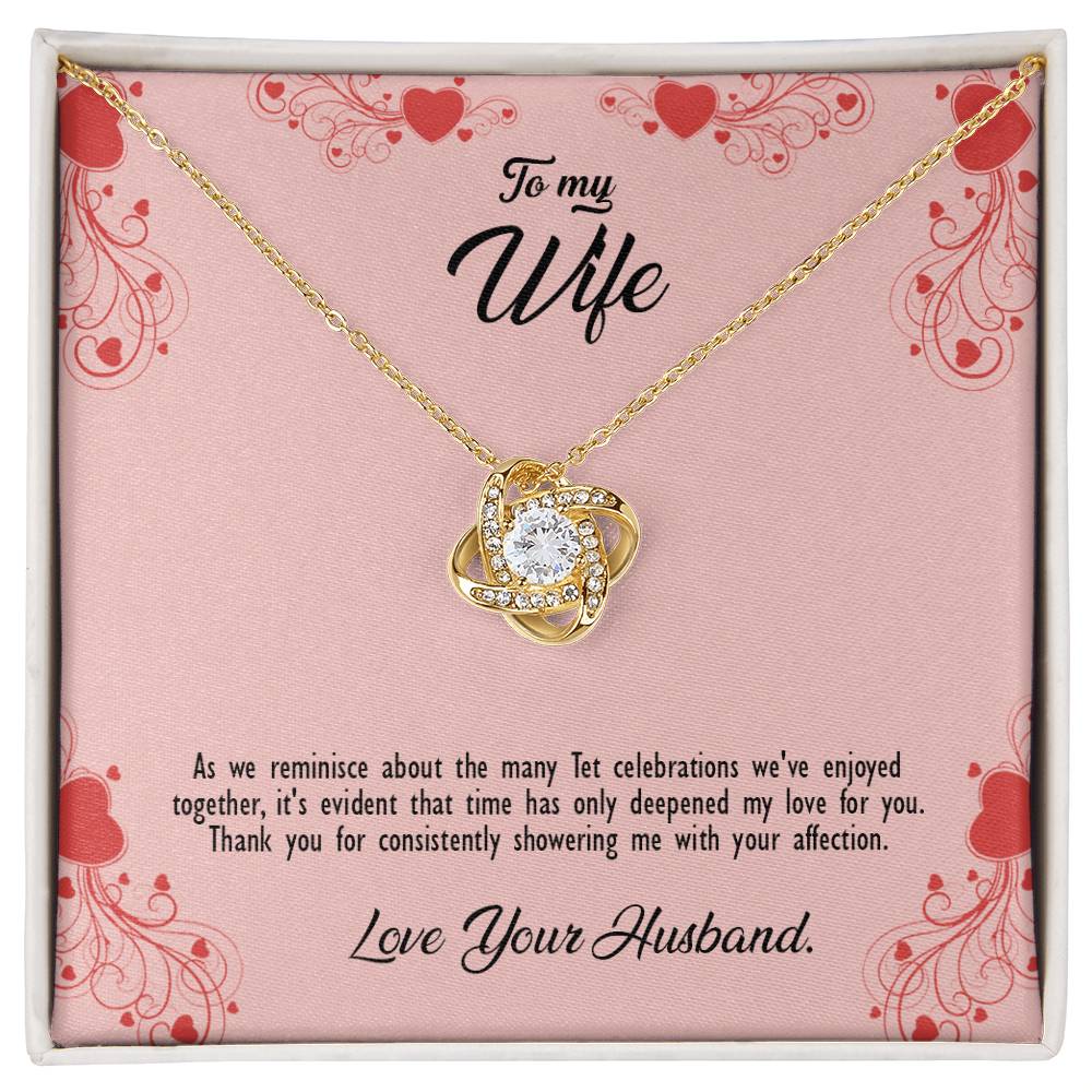 valentine-29a Love Knot Necklace, Gift to my Wife with Beautiful Message Card