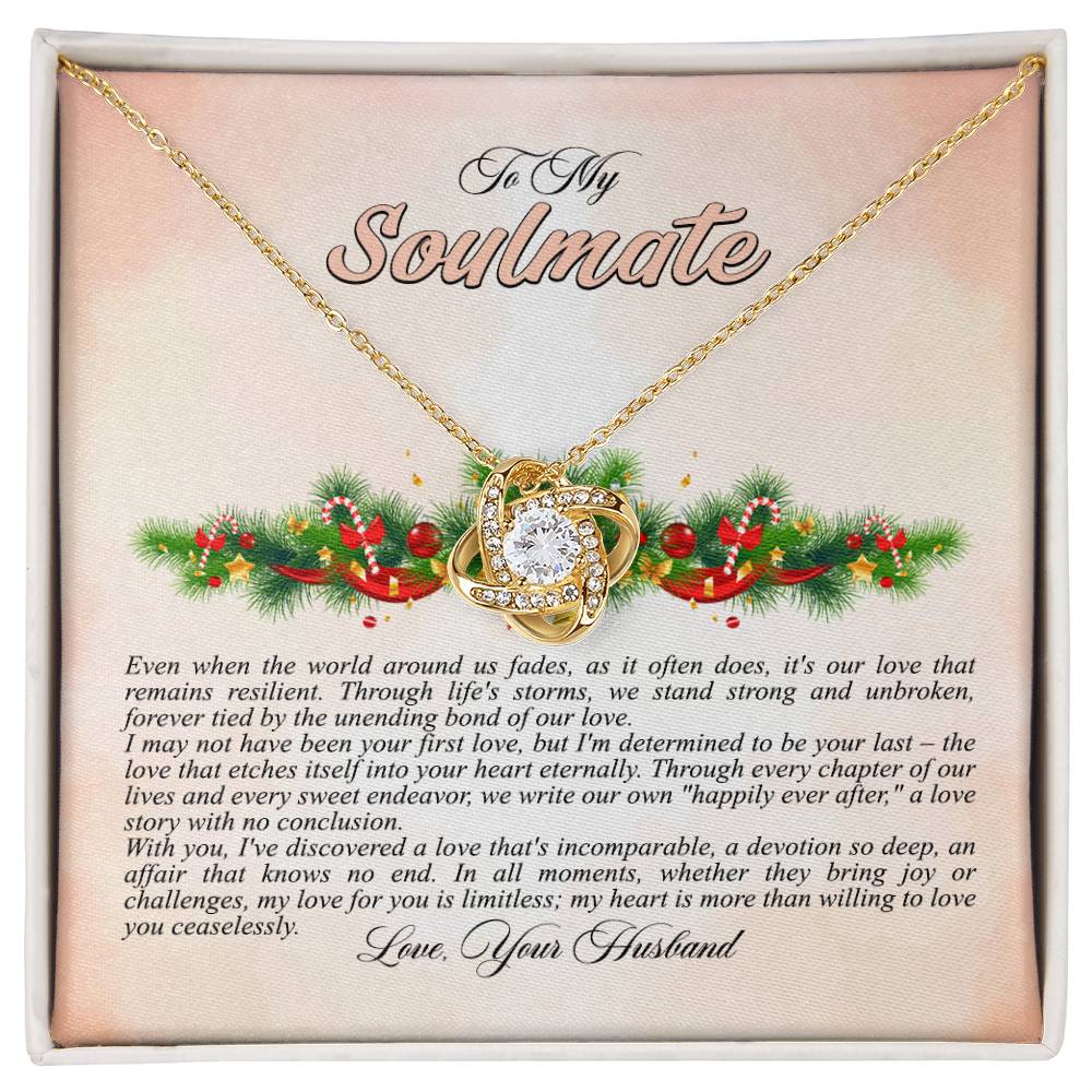 4009a Love Knot Necklace, Gift to My Soulmate with Message card