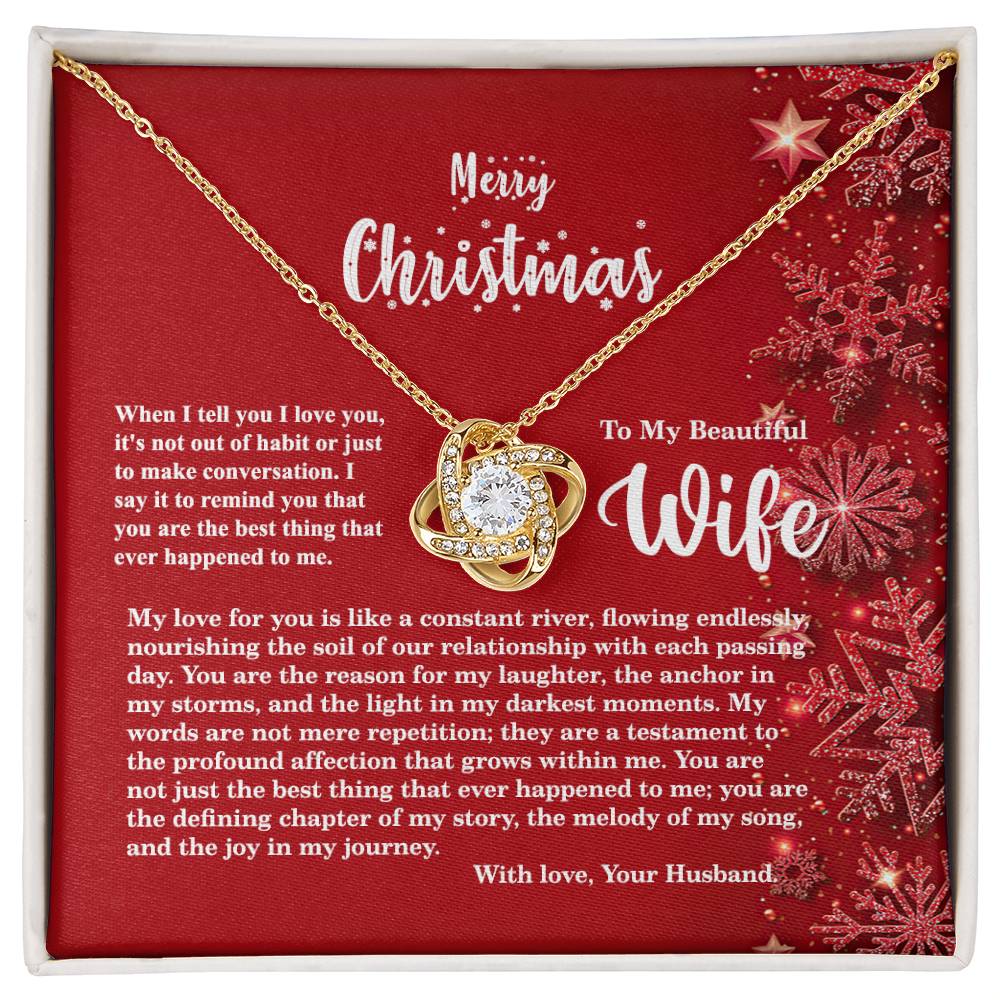 4013b Love Knot Necklace, Gift to my Wife with beautiful Message Card