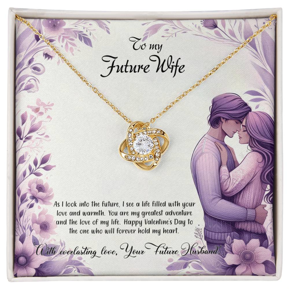 Valentine-st25d Love Knot Necklace, Gift to my Future Wife with Beautiful Message Card