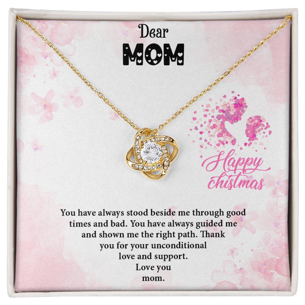 4020b Love Knot Necklace, Gift to my Mom with Beautiful Message Card