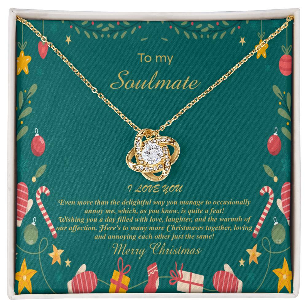 94098b Love Knot Necklace, Gift to My Soulmate with Message card