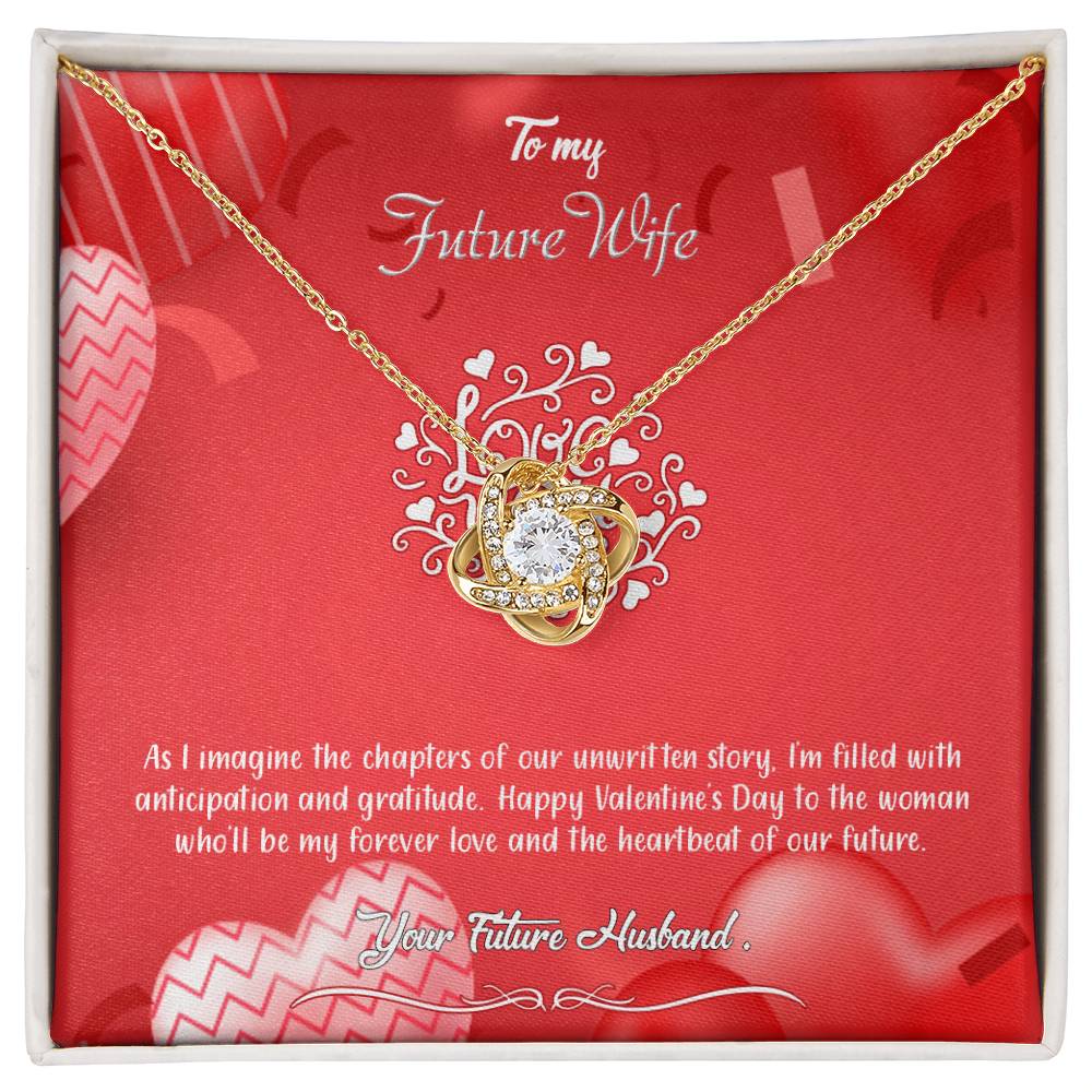 valentine-4d Love Knot Necklace, Gift to my Future Wife with Beautiful Message Card