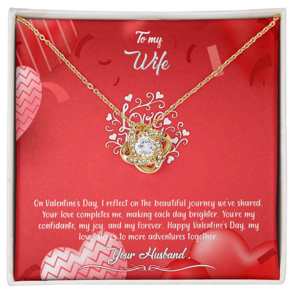 valentine-4a Love Knot Necklace, Gift to my Wife with Beautiful Message Card