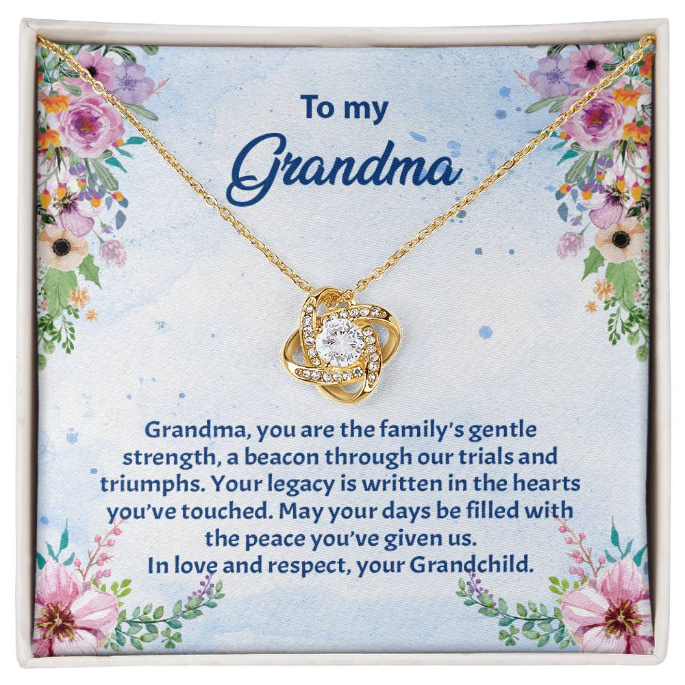 4038b Love Knot Necklace, Gift to my Grandma with Beautiful Message Card