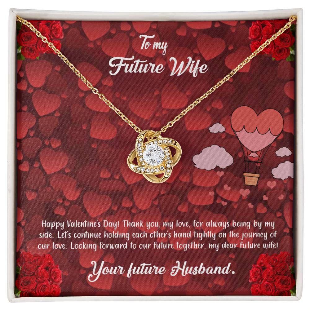 valentine-27d Love Knot Necklace, Gift to my Future Wife with Beautiful Message Card