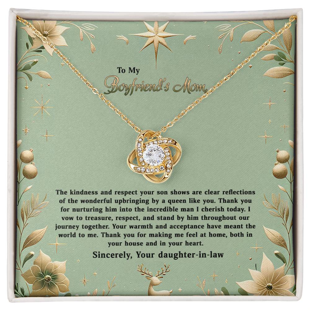 4047a Love Knot Necklace, Gift to my Boyfriend's Mom with Beautiful Message Card