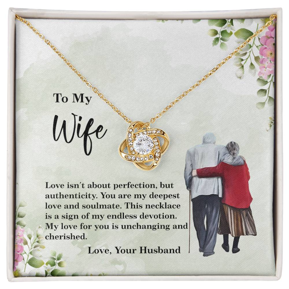 4028b Love Knot Necklace, Gift to my Wife with beautiful Message Card