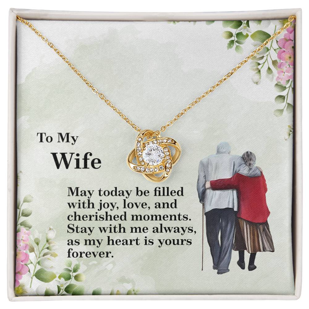 4028 Love Knot Necklace, Gift to my Wife with beautiful Message Card