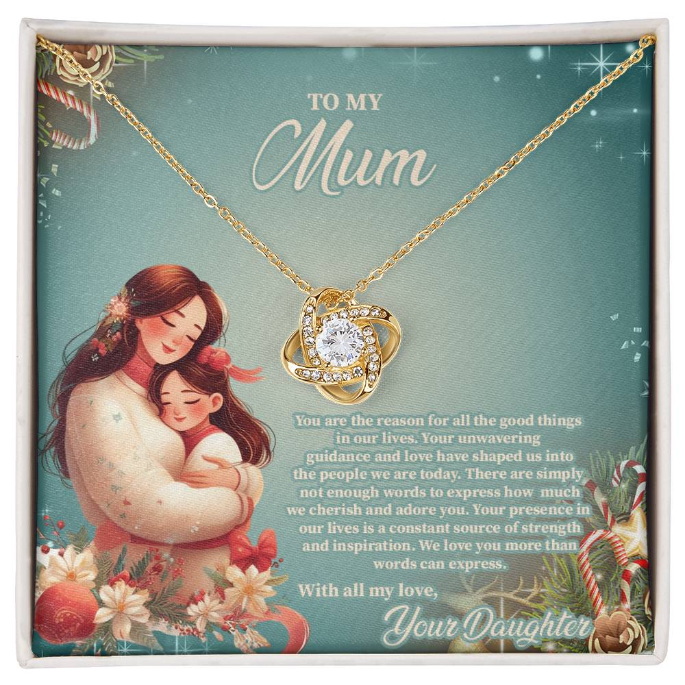 4024a Love Knot Necklace, Gift to my Mom with Beautiful Message Card