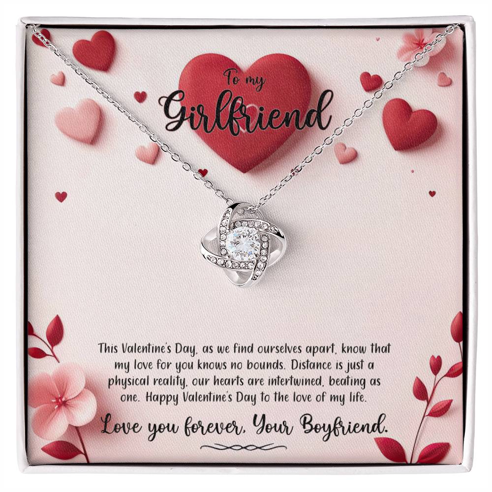 Valentine-st6c Love Knot Necklace, Gift to my Girlfriend with Beautiful Message Card