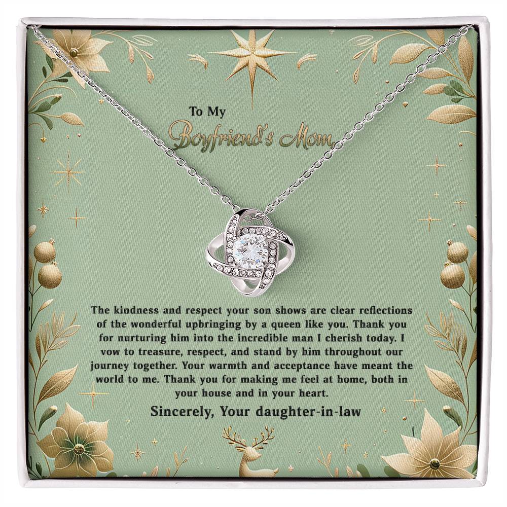 4047a Love Knot Necklace, Gift to my Boyfriend's Mom with Beautiful Message Card