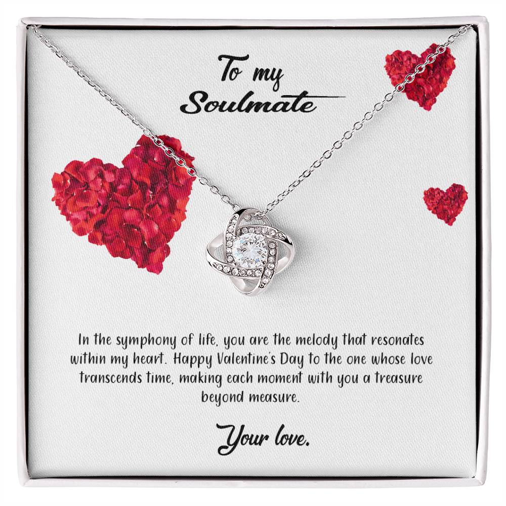 valentine-17b Love Knot Necklace, Gift to My Soulmate with Message card