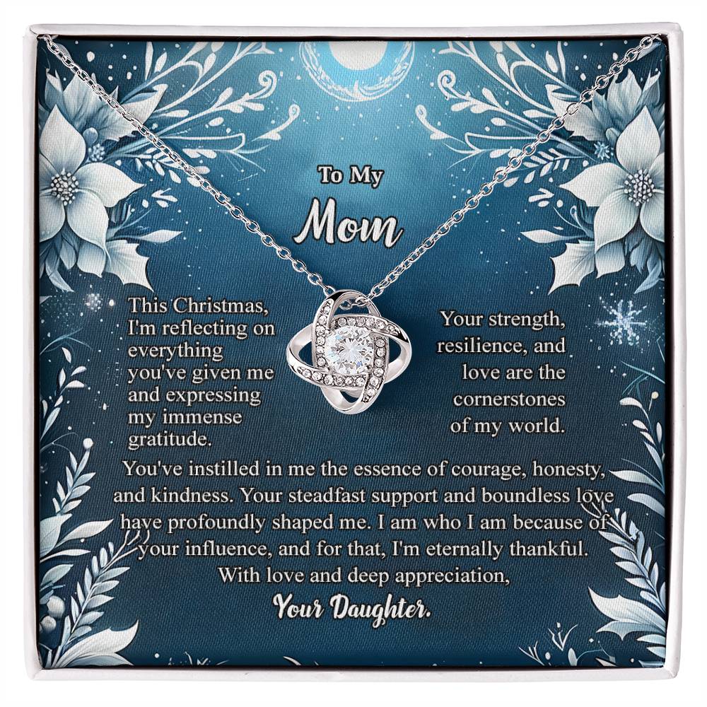 4046a Love Knot Necklace, Gift to my Mom with Beautiful Message Card