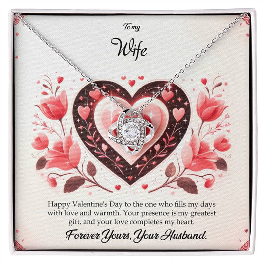 Valentine-st5a Love Knot Necklace, Gift to my Wife with Beautiful Message Card