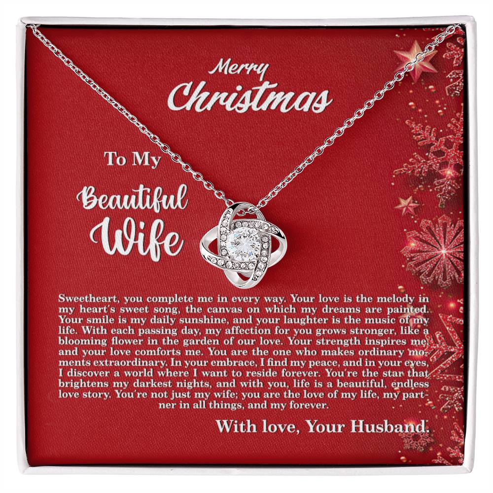 4013c Love Knot Necklace, Gift to my Wife with beautiful Message Card