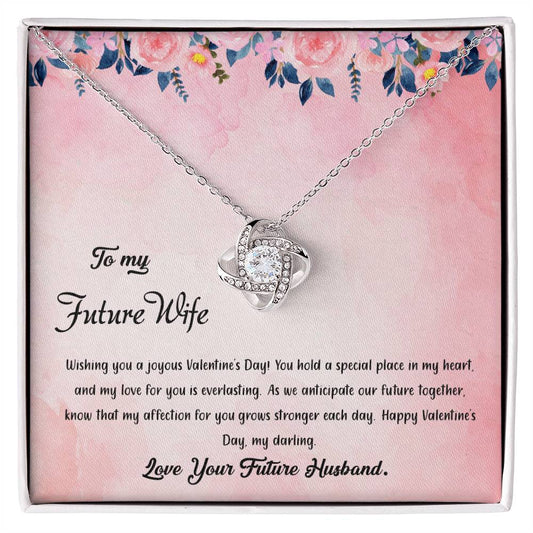 valentine-38d Love Knot Necklace, Gift to my Future Wife with Beautiful Message Card